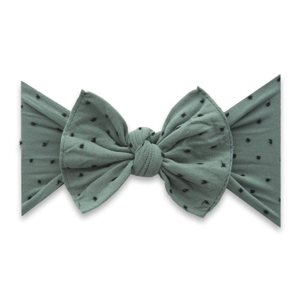 patterned-shabby-knot-fern-black-dots Baby Bling Bows clips headbands - Sophia's StylePATTERNED SHABBY KNOT-
